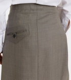 Victoria Beckham Asymmetric virgin wool midi skirt