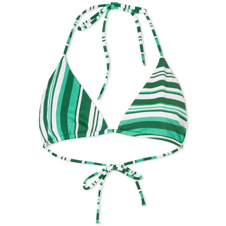 Photo: Adanola Women's Triangle Bikini Top in Green Stripe