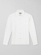 Kartik Research - Pataudi Checked Linen Shirt - White