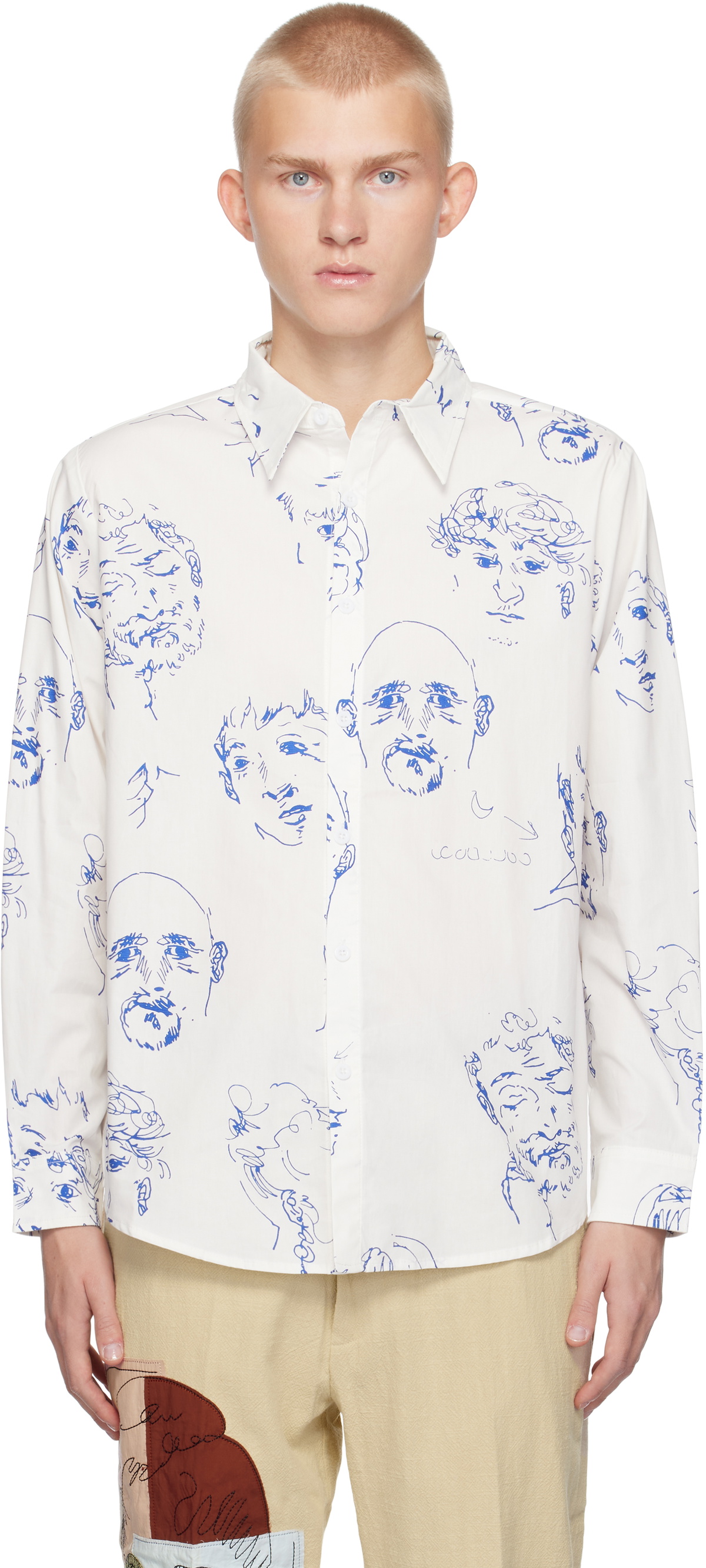 KidSuper White Doodle Faces Shirt