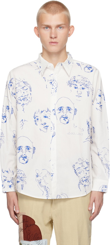 Photo: KidSuper White Doodle Faces Shirt