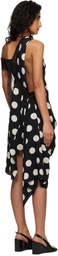 Junya Watanabe Black & Off-White Printed Lace Minidress