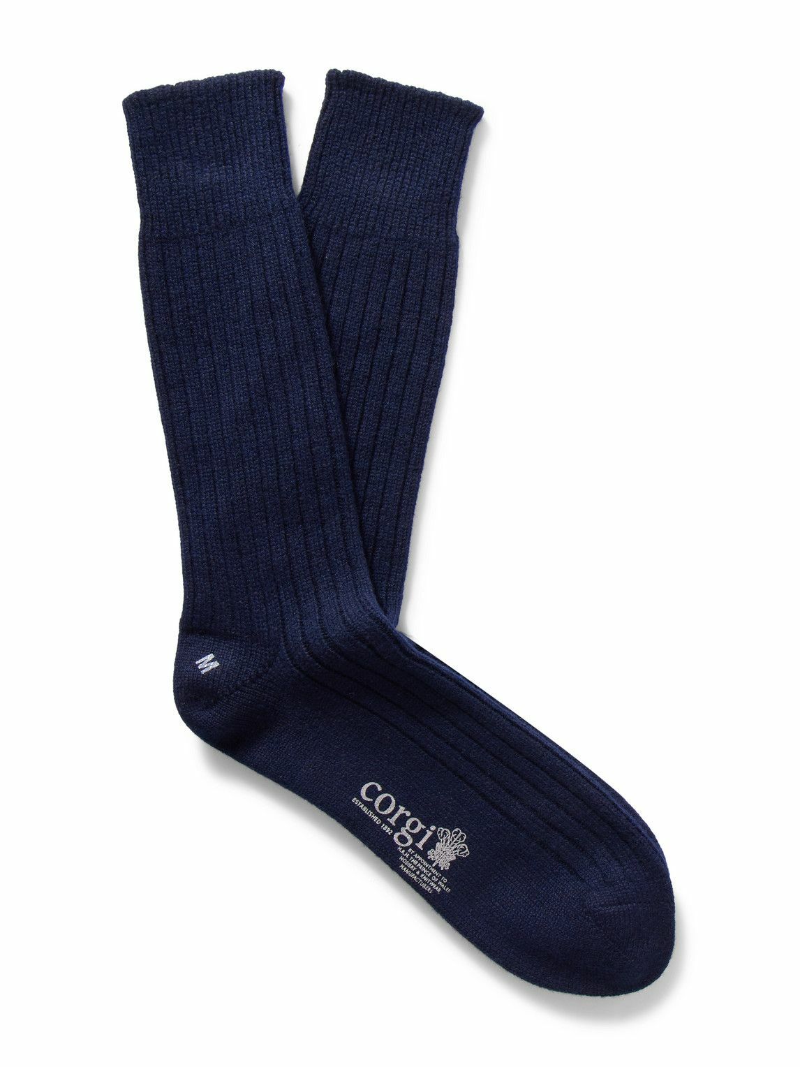 Kingsman - Ribbed Cashmere Socks - Blue
