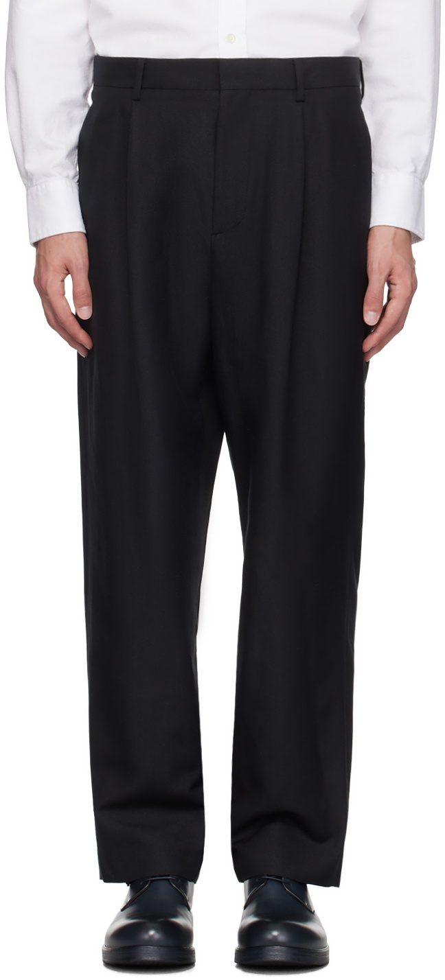【Anyone more】Aton Cargo Pocket Wide Pants ATON Black Wide Leg Pants ATON