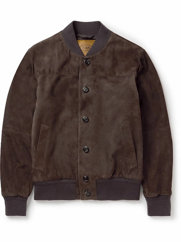 Photo: Tod's - Suede Bomber Jacket - Brown