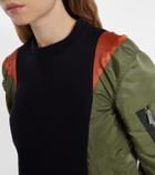 Sacai Paneled jersey and twill sweatshirt