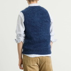Beams Plus Men's Mohair Argyle Knit Vest in Navy