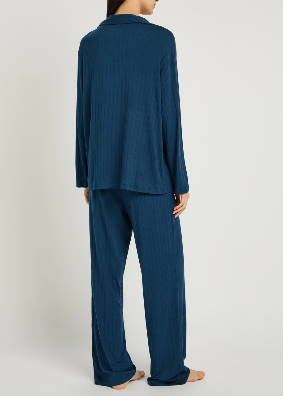 Eberjey Gisele Ribbed Jersey Pyjama set Navy
