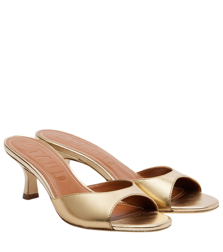 Photo: Staud Brigitte 100 metallic leather mules