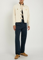 Valentino Garavani Logo-embroidered Twill Chino Trousers Navy