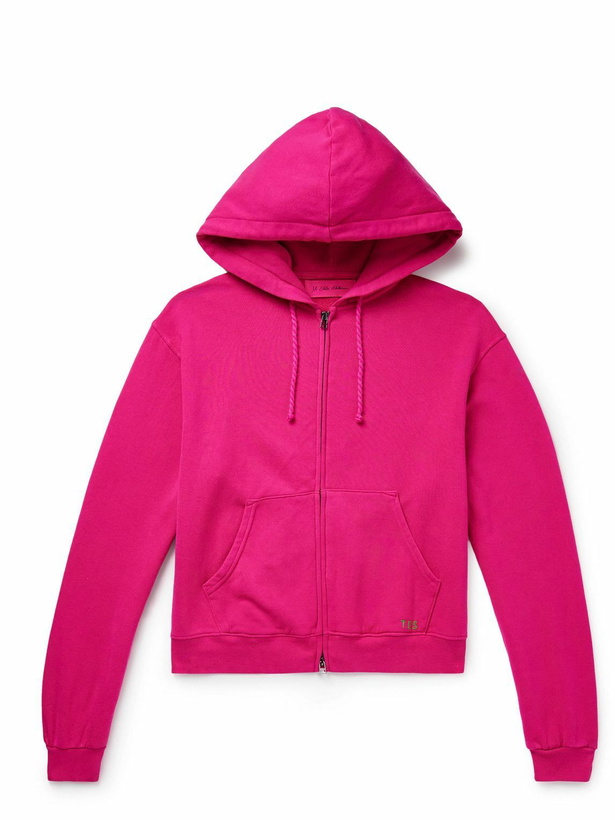 Photo: The Elder Statesman - Daily Logo-Embroidered Cotton and Cashmere-Blend Zip-Up Hoodie - Pink