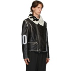 Off-White Black and White Shearling Zip-Off Sleeve Jacket