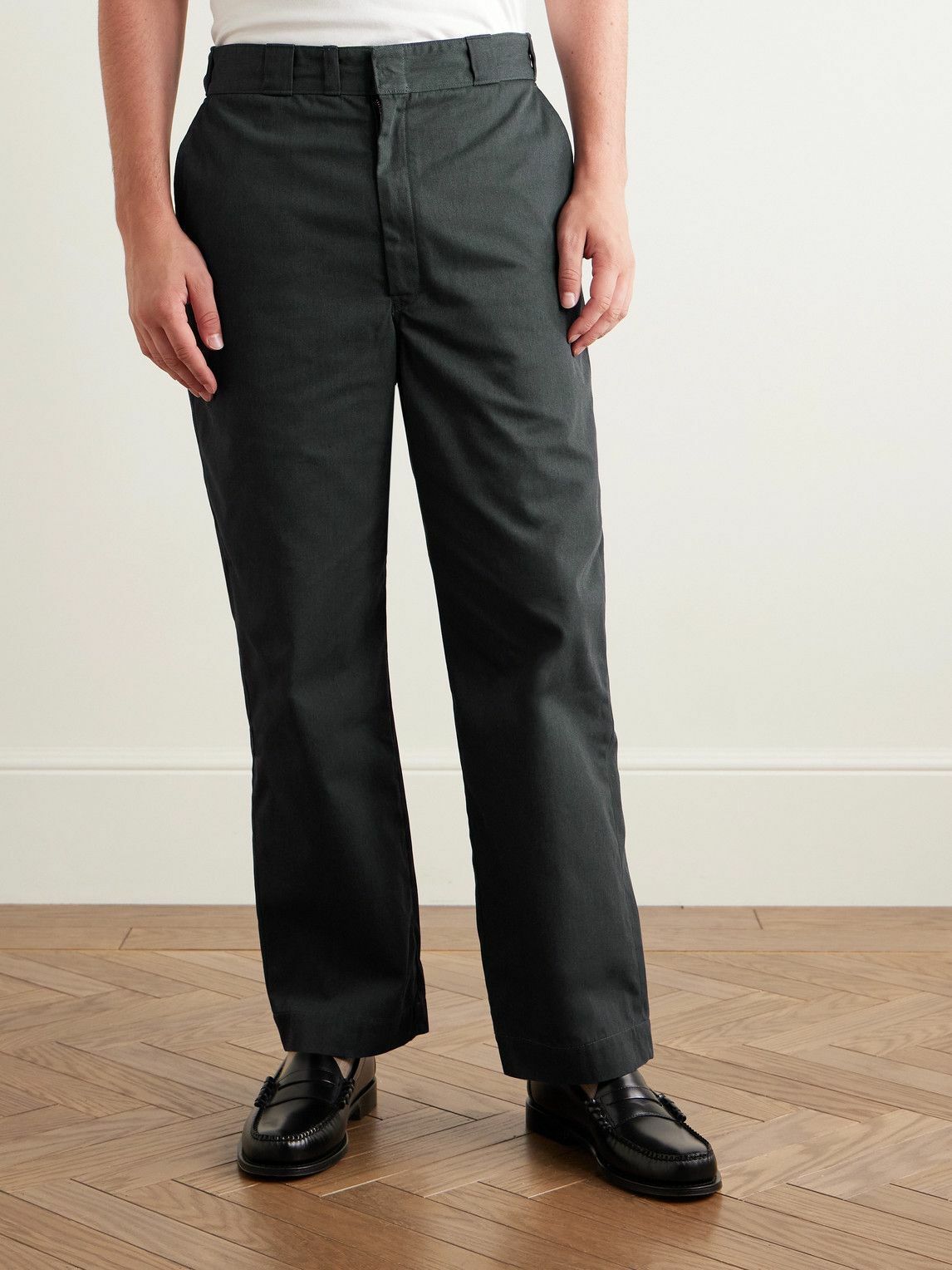 A.PRESSE - Work Straight-Leg Cotton-Blend Chinos - Gray