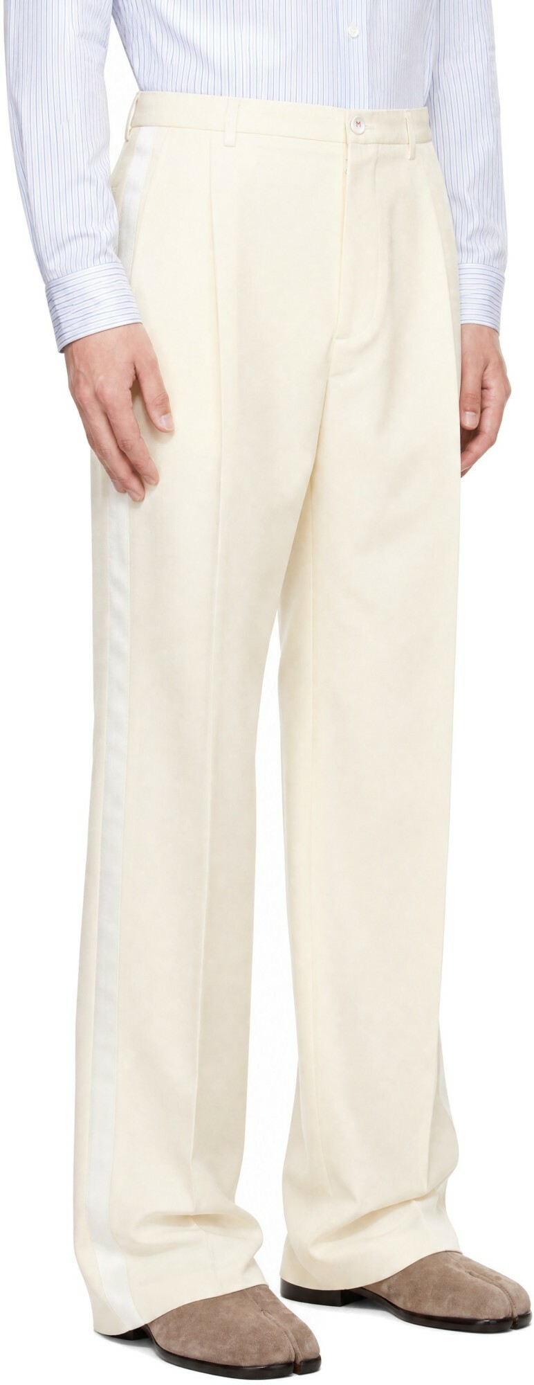 Maison Margiela Off-White Mohair Trousers