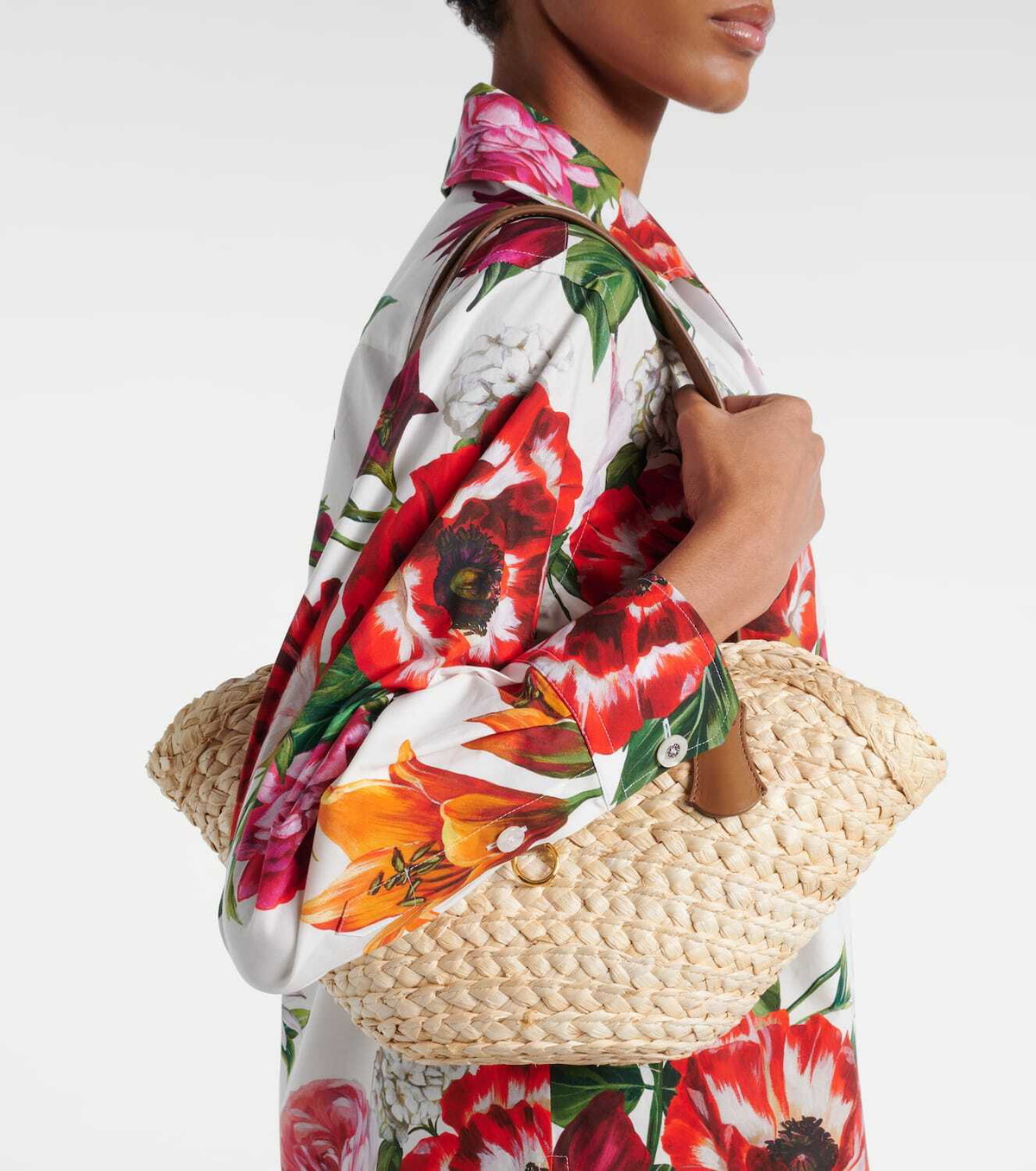 Dolce&Gabbana Capri Small raffia basket bag