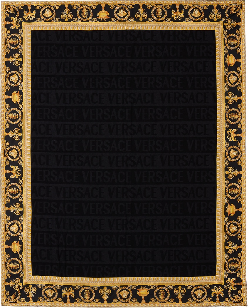 Photo: Versace Black 'I Heart Baroque' Double-Face Blanket