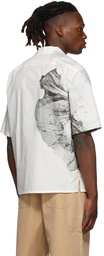 Alexander McQueen White Flower Print Short Sleeve Shirt