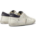 Golden Goose - Superstar Distressed Leather and Suede Sneakers - White