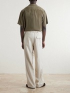 Oliver Spencer - Cotton and Linen-Blend Drawstring Trousers - Neutrals