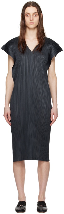 Photo: PLEATS PLEASE ISSEY MIYAKE Gray Monthly Colors March Midi Dress
