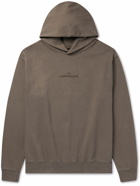 Maison Margiela - Logo-Embroidered Cotton-Jersey Hoodie - Brown