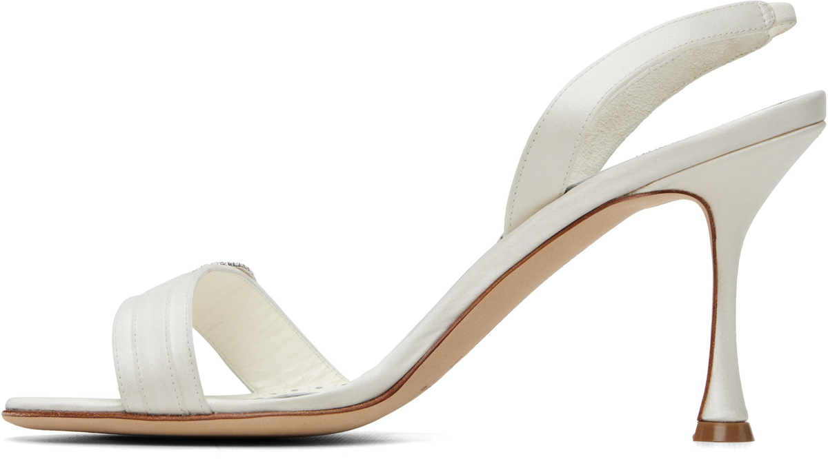Manolo Blahnik White Zutosan Heeled Sandals