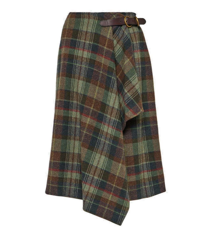 Photo: Polo Ralph Lauren Draped checked wool-blend midi skirt