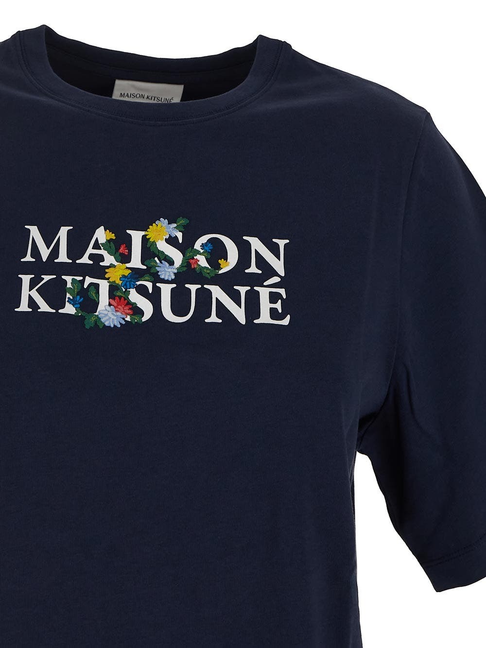 Tシャツ・カットソー MAISON KITSUNE Logo embroidery t-shirt Maison Kitsune' Floral Logo Embroidery T Shirt Maison Kitsune