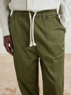 Officine Générale - Ferry Wide-Leg Cotton-Twill Drawstring Shorts - Green