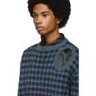 Raf Simons Blue Jacquard Sweater