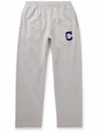 CHERRY LA - Straight-Leg Logo-Appliquéd Cotton-Jersey Sweatpants - Gray