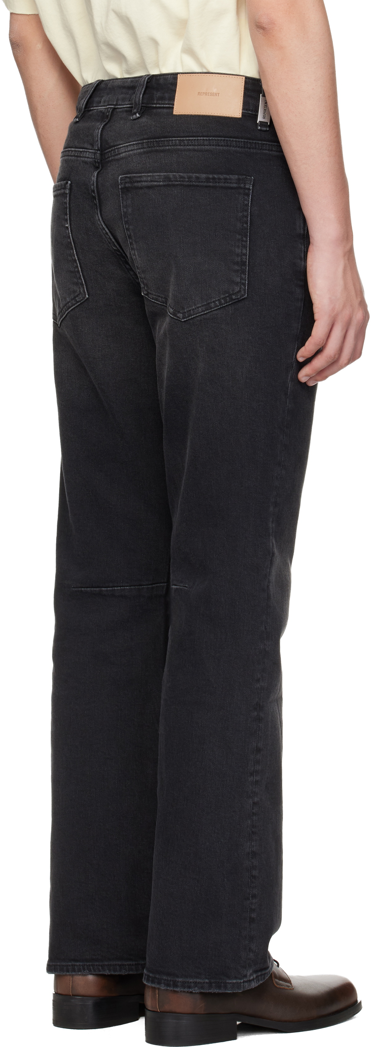 Represent Black Kick Flare Jeans