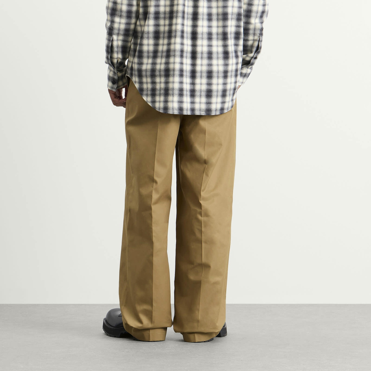 Balenciaga Men's Wide Leg Cotton Chino Pants in Camel