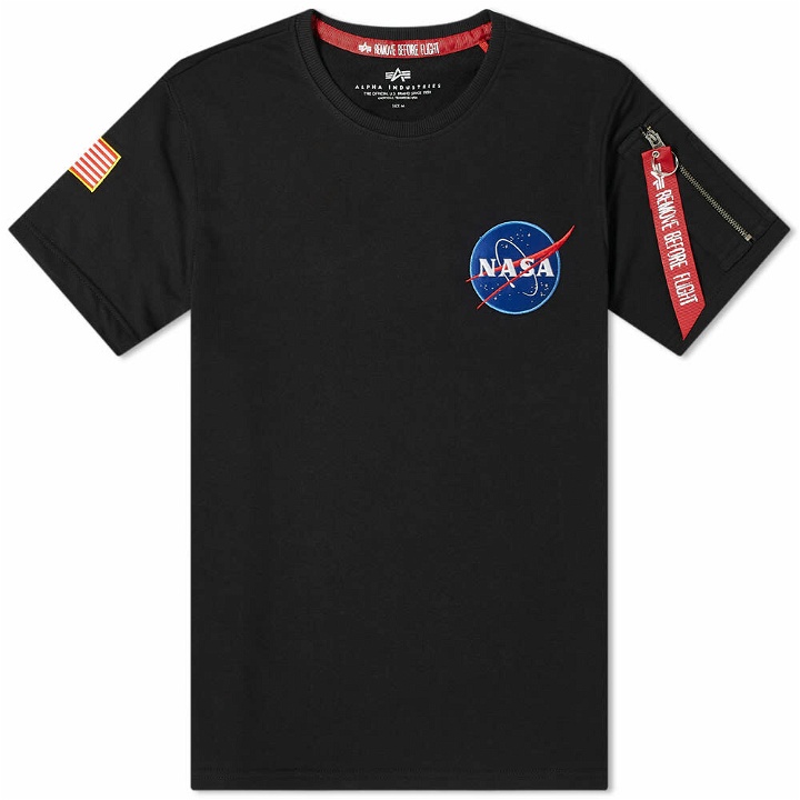 Photo: Alpha Industries Men's NASA Heavy T-Shirt in Black