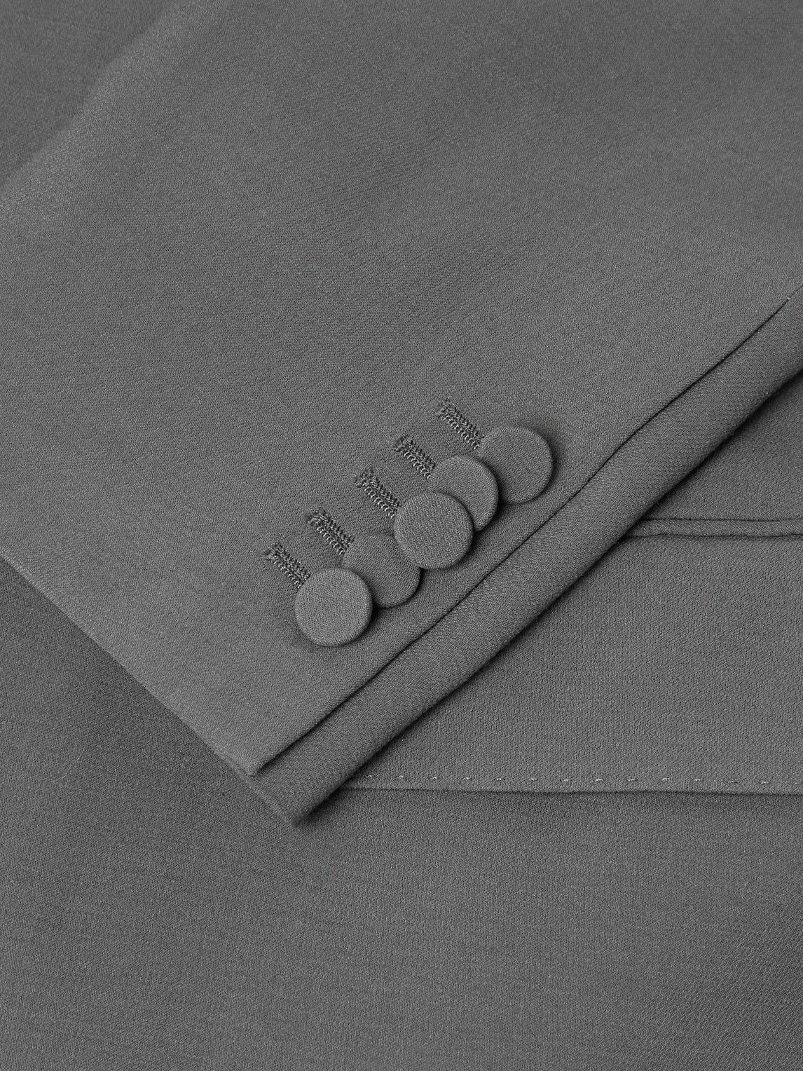 UMIT BENAN - Richard Double-Breasted Silk and Wool-Blend Blazer - Gray