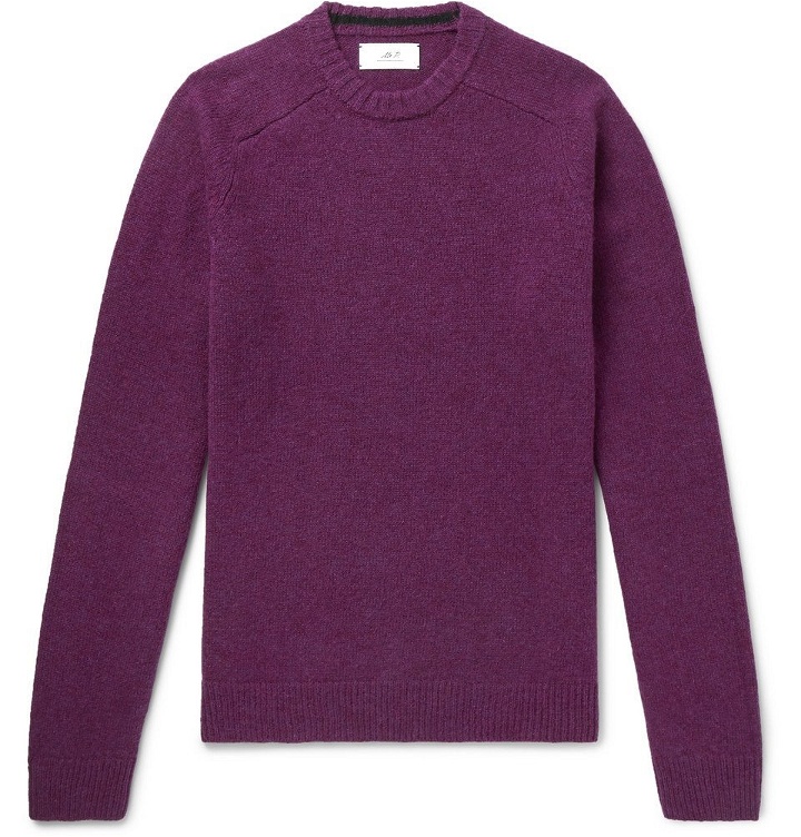 Photo: Mr P. - Shetland Virgin Wool Sweater - Men - Purple