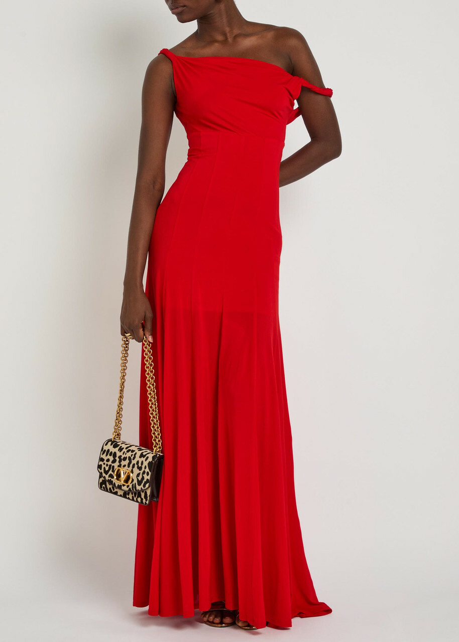 Alice + Olivia Noelia Panelled Stretch-jersey Maxi Dress Red