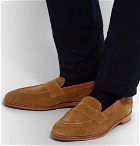 Grenson - Suede Penny Loafers - Brown