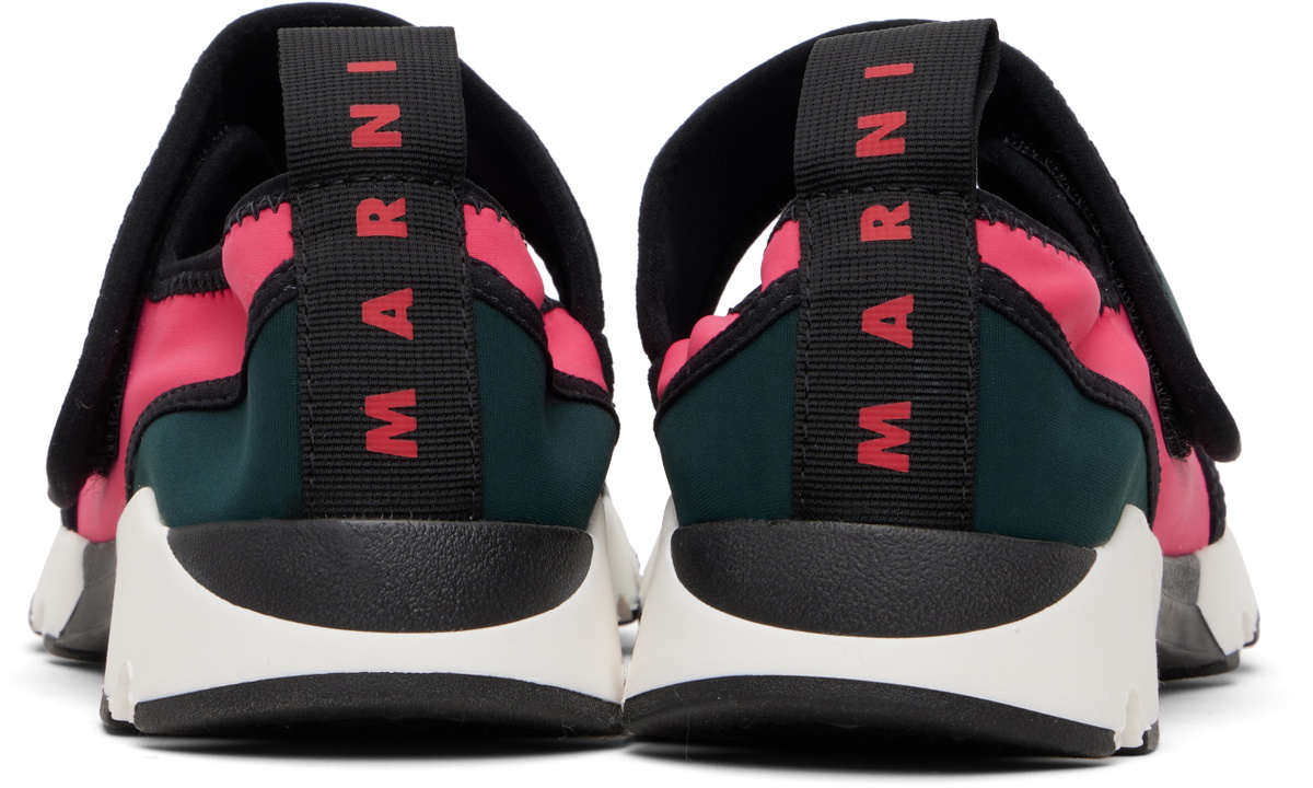 Marni Green & Pink Lyrca Mary Jane Running Sneakers