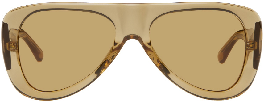 The Attico Tan Linda Farrow Edition Edie Sunglasses The Attico