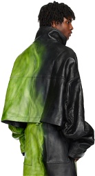 Gerrit Jacob SSENSE Exclusive Green Leather Jacket