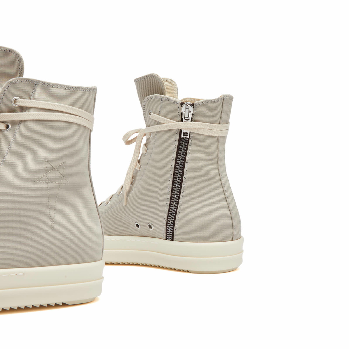 Rick Owens DRKSHDW Men's High Sneaks Sneakers in Pearl/Pearl/Milk