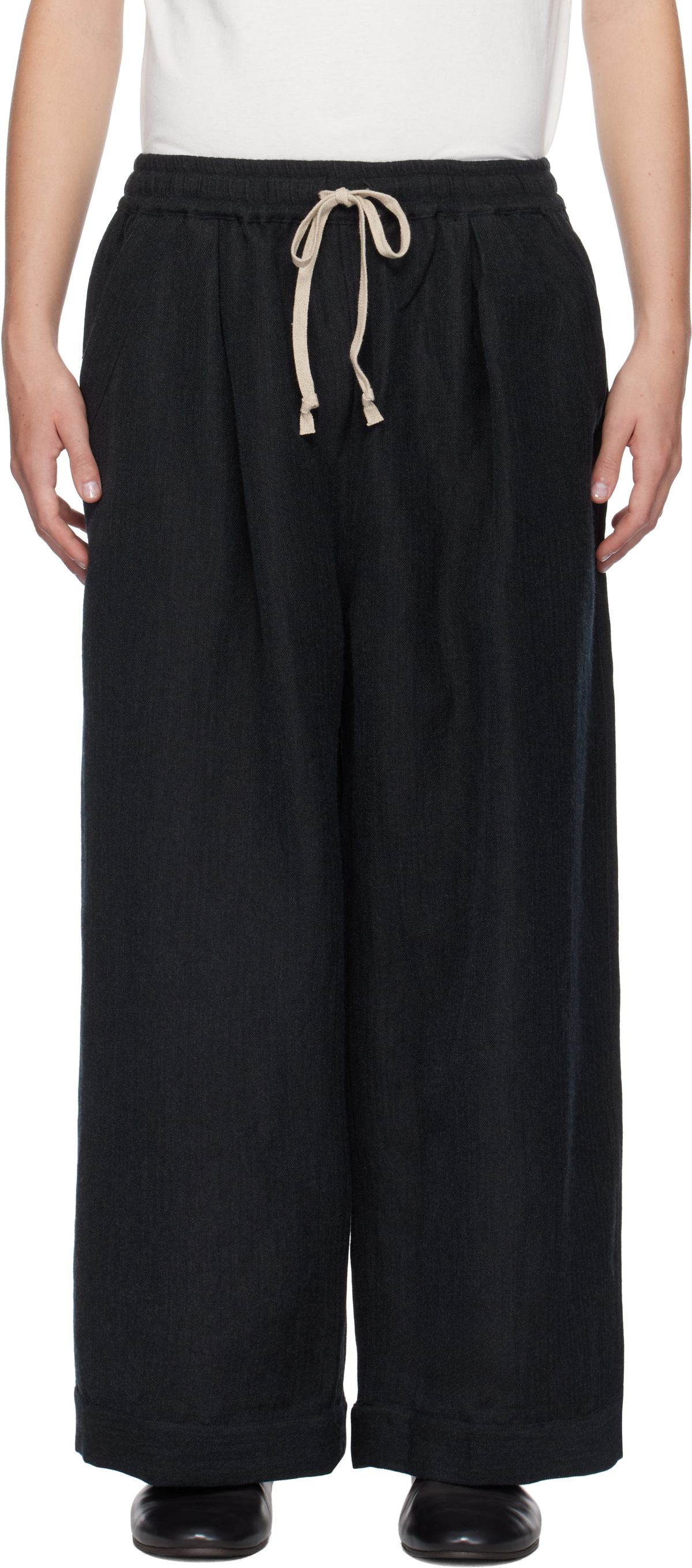 Jan-Jan Van Essche Black O-Project Easy Wide Trousers Jan-Jan Van