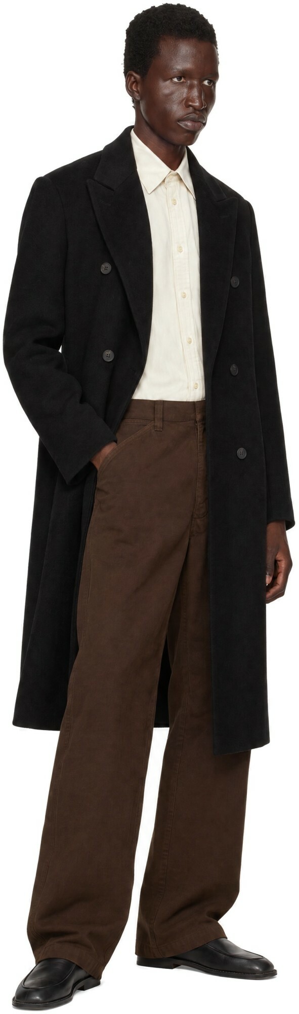 LE17SEPTEMBRE Black Tailored Wool Double Breasted Coat