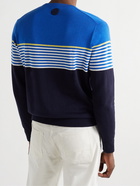 Peter Millar - Striped Pima Cotton and Merino Wool-Blend Sweater - Blue