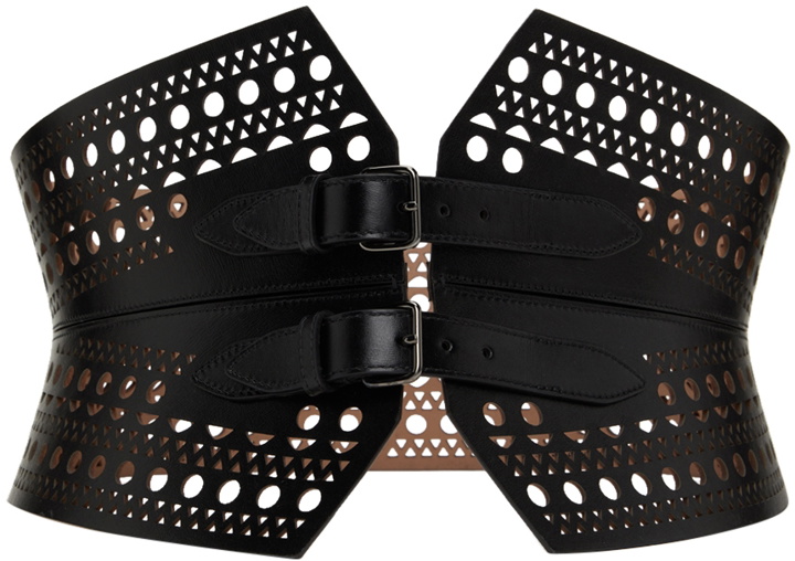 Photo: ALAÏA Black Leather Openwork Corset Belt