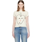 MM6 Maison Margiela Beige Apple Cropped T-shirt