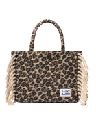 MC2 Saint Barth Vanity Blanket Shoulder Bag With Animalier Print And Fringes