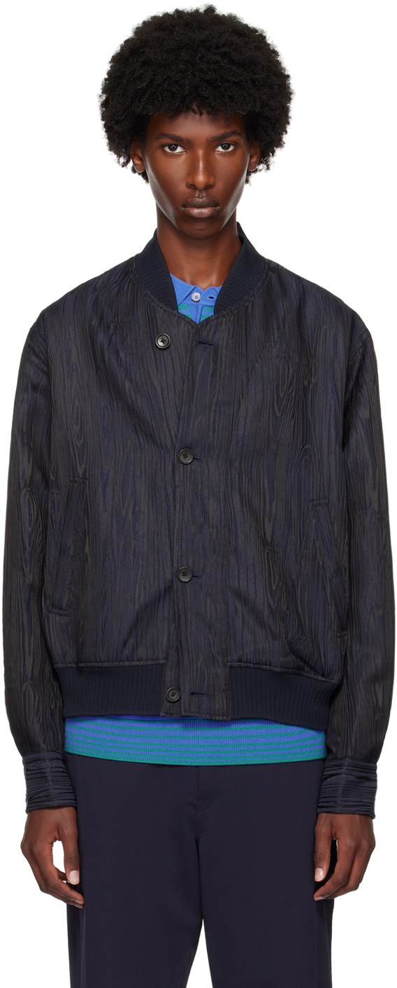 PS by Paul Smith Navy Graphic Pattern Bomber PS by Paul Smith