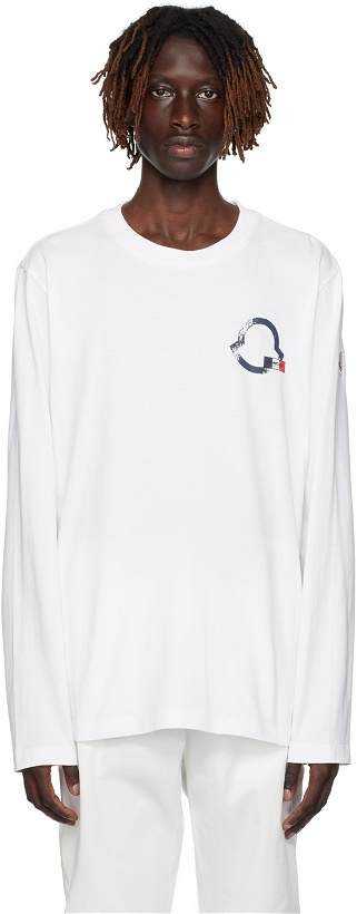 Photo: Moncler White Printed Long Sleeve T-Shirt